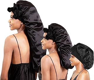 BONNET QUEEN Silk Bonnet Satin Bonnet Braid Bonnet Long hair bonnet tie bonnet for braids Hair bonnet for Sleeping With Ti...