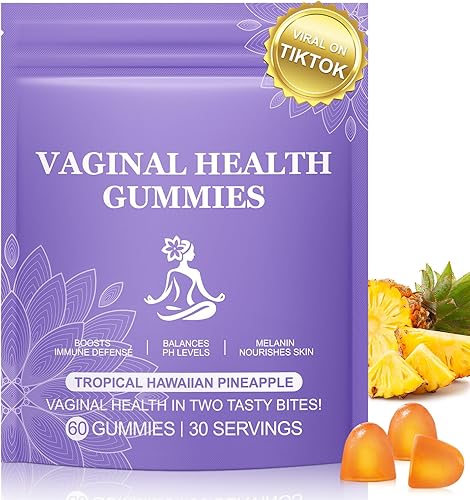 Gomitas de piña para mujer, pH 60 unidades, equilibrio de pH para mujeres, probióticos vaginales, mejora el sistema inmunológico, sabor a piña