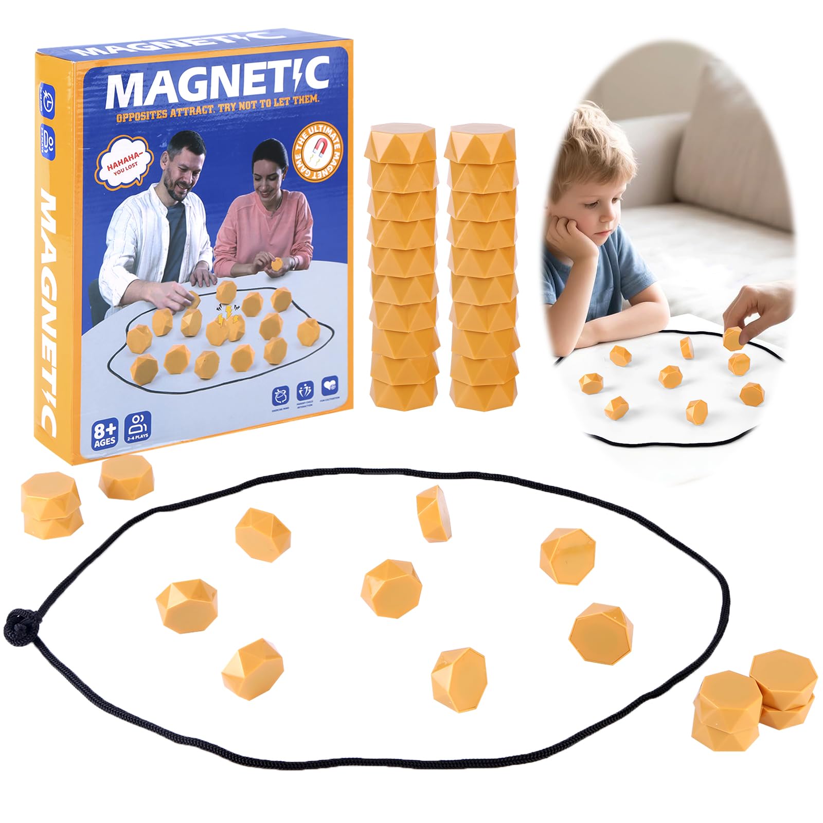 CHANGYUE Gioco di scacchi magnetico da tavolo strategico, set interattivo per bambini e adulti (Oro) (B)