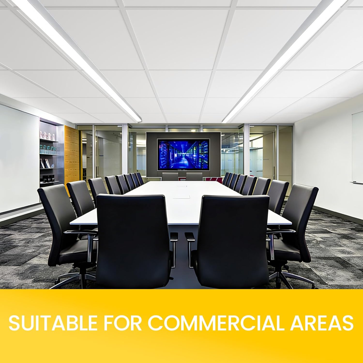 2x4FT White Ceiling Tiles, 24x48 Inch 6 PCS PVC Waterproof Smooth Drop Ceiling Panels Fire-Rated Reusable Ideal for Bedroom Living Room Basement Bathroom Commercial Space Cover 48 Sq.Ft