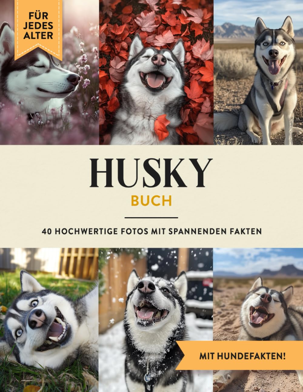 Husky Buch: 40 Bilder & Fakten | Sibirischer Husky Hundebuch als Geschenk für Kinder & Erwachsene