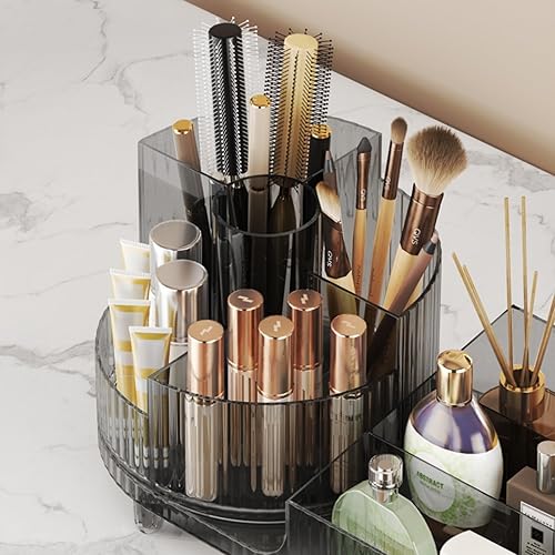 Miniatura 6 de Organizador de maquillaje giratorio, vitrina cosmética de gran capacidad, fácil de sostener todos tus productos de maquillaje, al menos 20 brochas