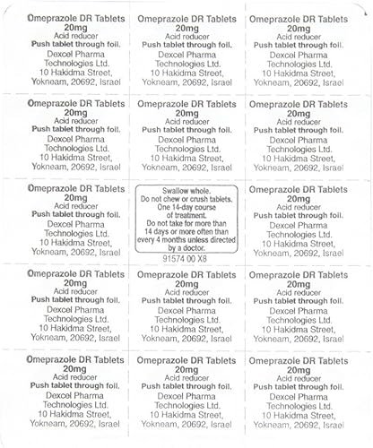 Miniatura 3 de GoodSense - Tabletas de liberación retardada de omeprazol 20 mg reductor de ácido estomacal para tratamiento frecuente de acidez estomacal marrón 42
