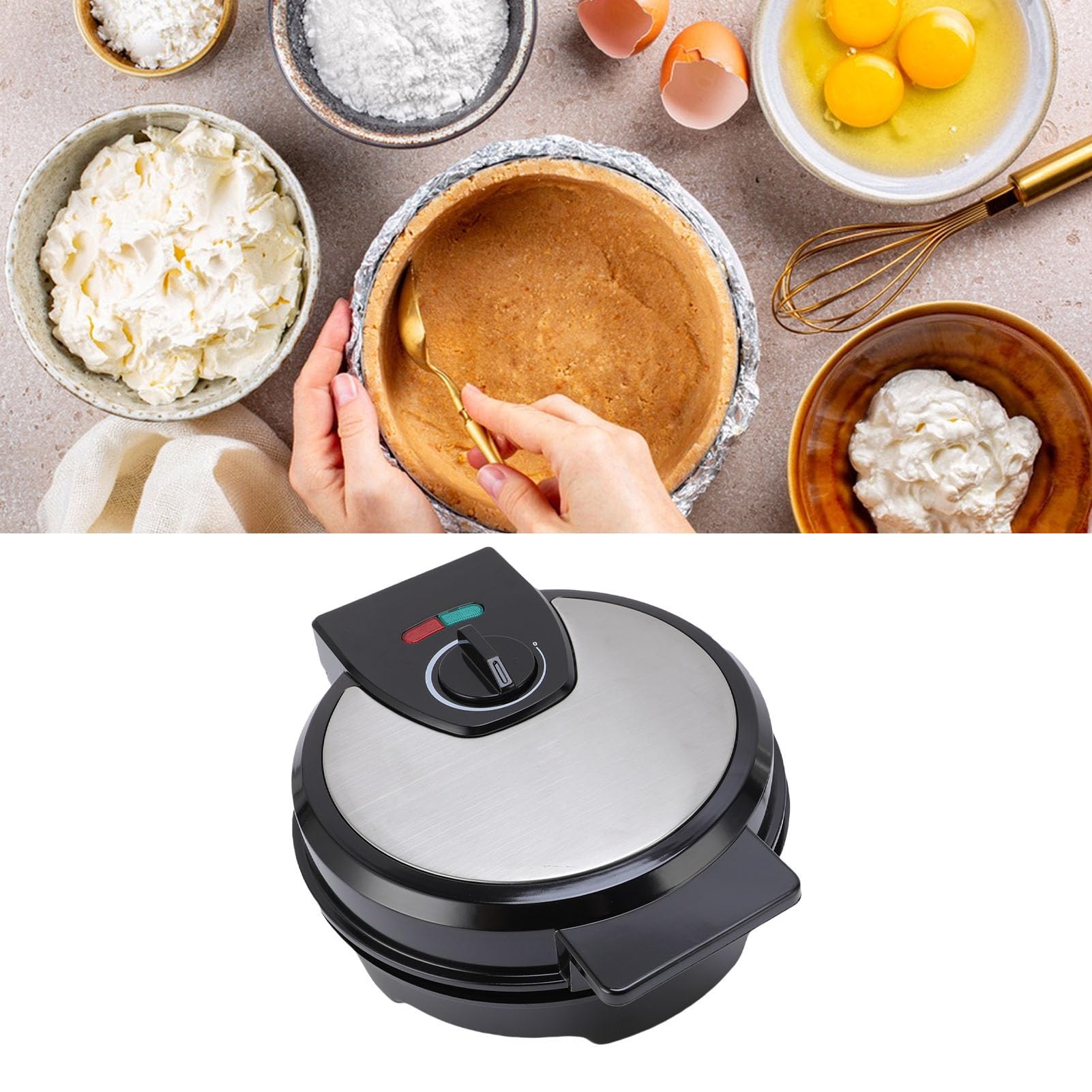 HETHLIF Donut Maker Machine pour le Petit-déjeuner, Collations, Desserts avec Non Bâton, Machine de Beignet électrique de Chauffage Double Face pour la Maison Noire, Fait 7 Beignets, (Plug 220V EU)