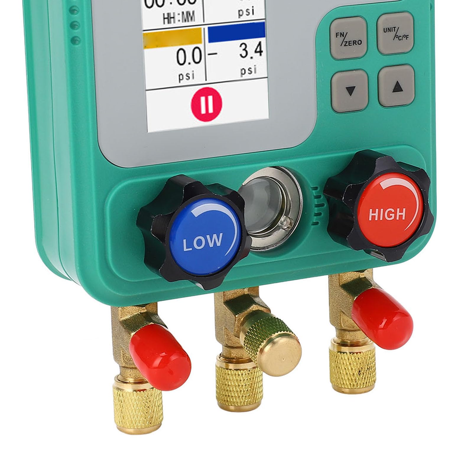 AMONIDA Manómetro de Colector Digital de Alta Precisión para Reparación de HVAC y Aire Acondicionado de Automóviles, Probador de Presión de Vacío con Unidades de Medición Múltiples, 0-6000 Kpa