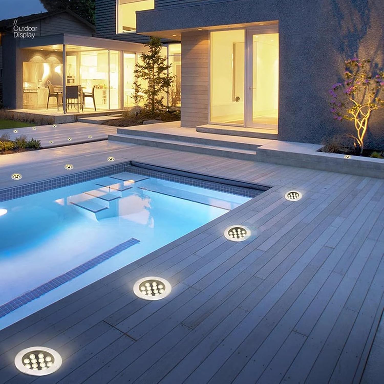 Garden Buried Light Outdoor In-Ground Lights IP66 Waterproof Recessed Spotlight AC85-265V for Pathway Patio Bridge Landscape Lighting (Color : Yellow, Size : 12W)