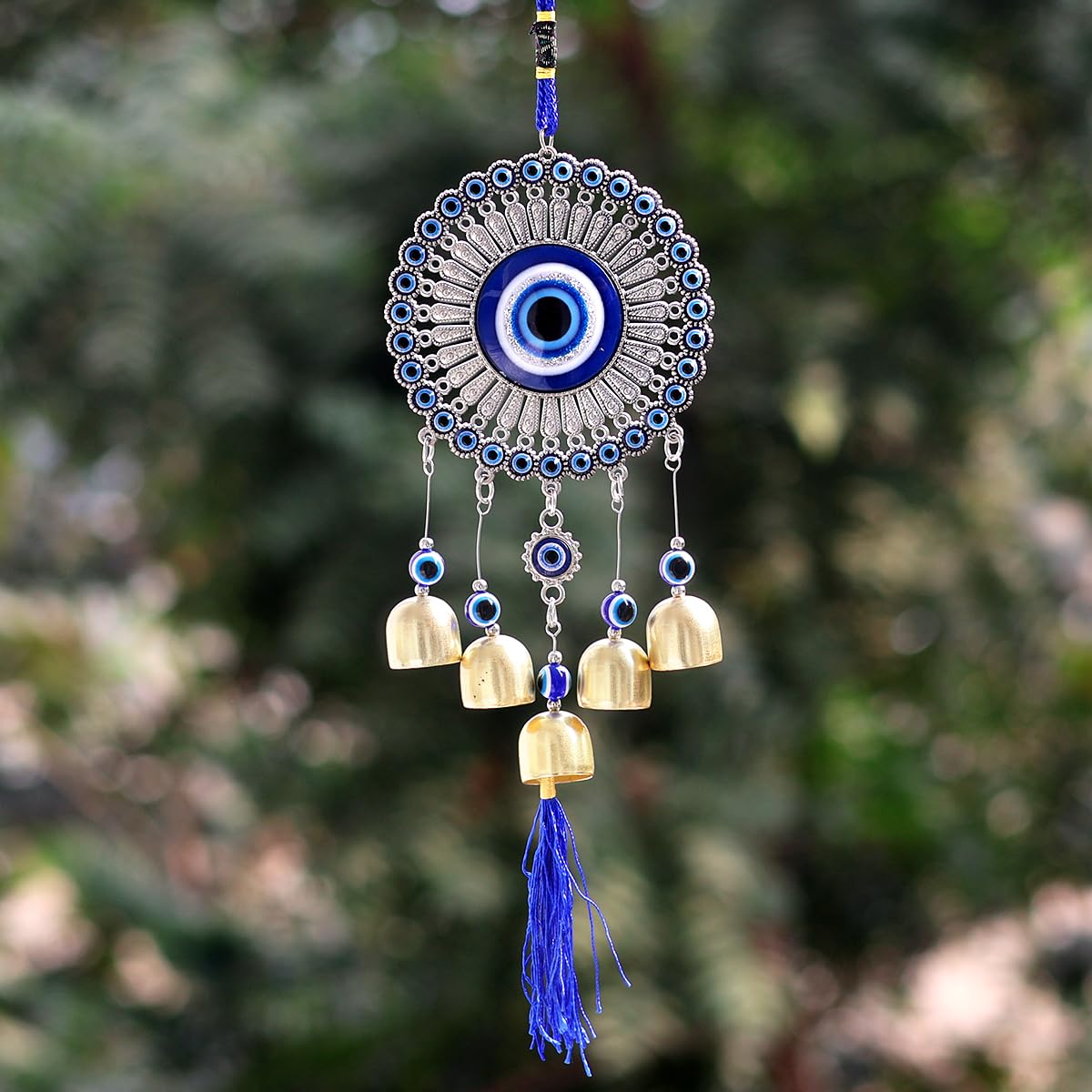 Crystu Fengshui Evil Eye Wind Chimes Hanging for Home Positive Energy Windchimes Hanging, for Window Decor Balcony with Good Sound Garden-image-44