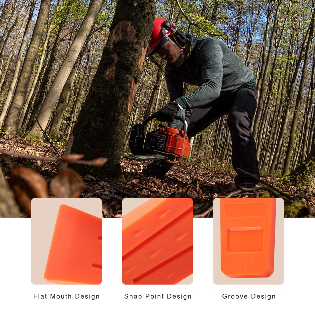 Cales D’abattage Xforst – Lot De 2 (19,5 Cm Et 24,2 Cm) – Plastique ABS Jaune, Résistant Au Gel – Avec Sac De Ceinture