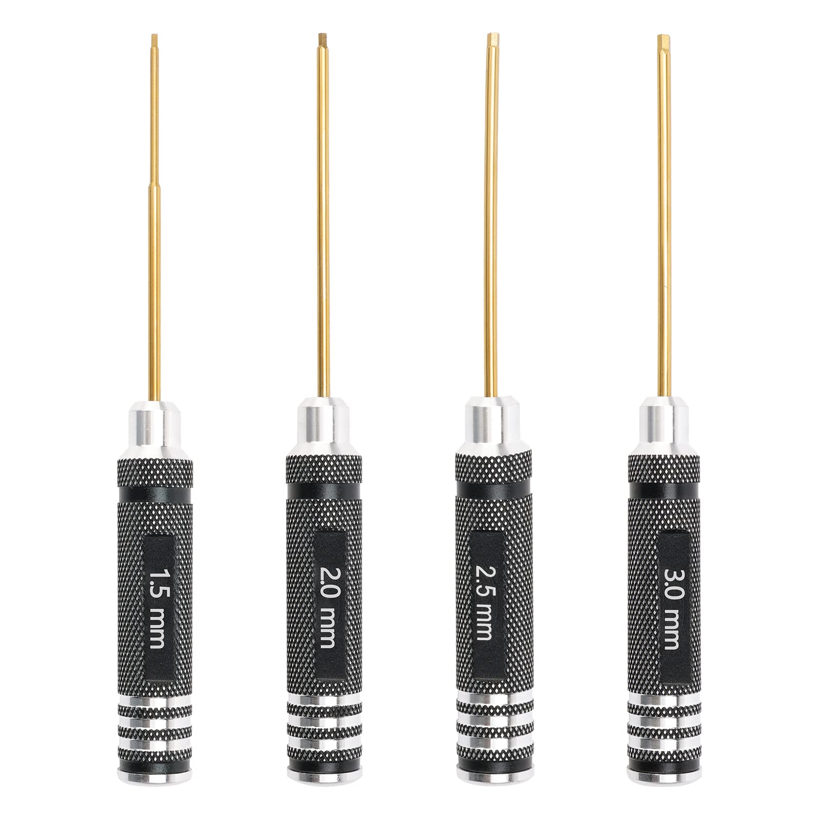 Pxyelec Clear 4Pcs Hex Screw Driver Set Rc Tools Kit Titanium Hexagon Screwdriver For Multi-Axis Fpv Racing Drone Rc Quadcopter Helicopter Car Models(1.5Mm 2.0Mm 2.5Mm 3.0Mm)