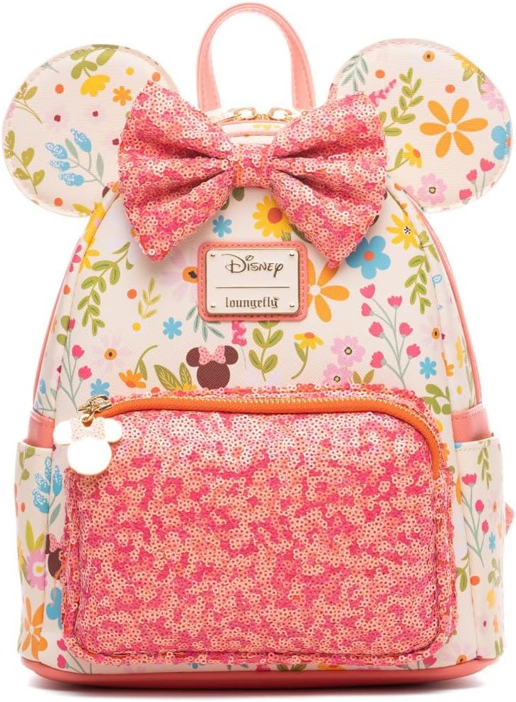 Loungefly Disney Minnie Mouse Springtime Sequins Womens Backpack