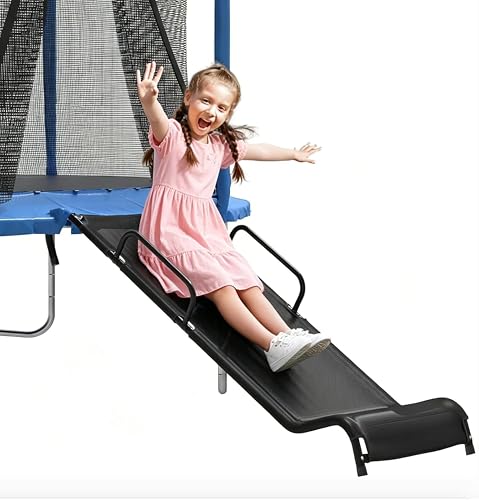 Universal Trampoline Slide 6 Fabric Handles, Slide with Resistant Fabric, Safety Trampoline Accessories Indoor and Outdoor Sturdy Ladder for Kids and Toddle