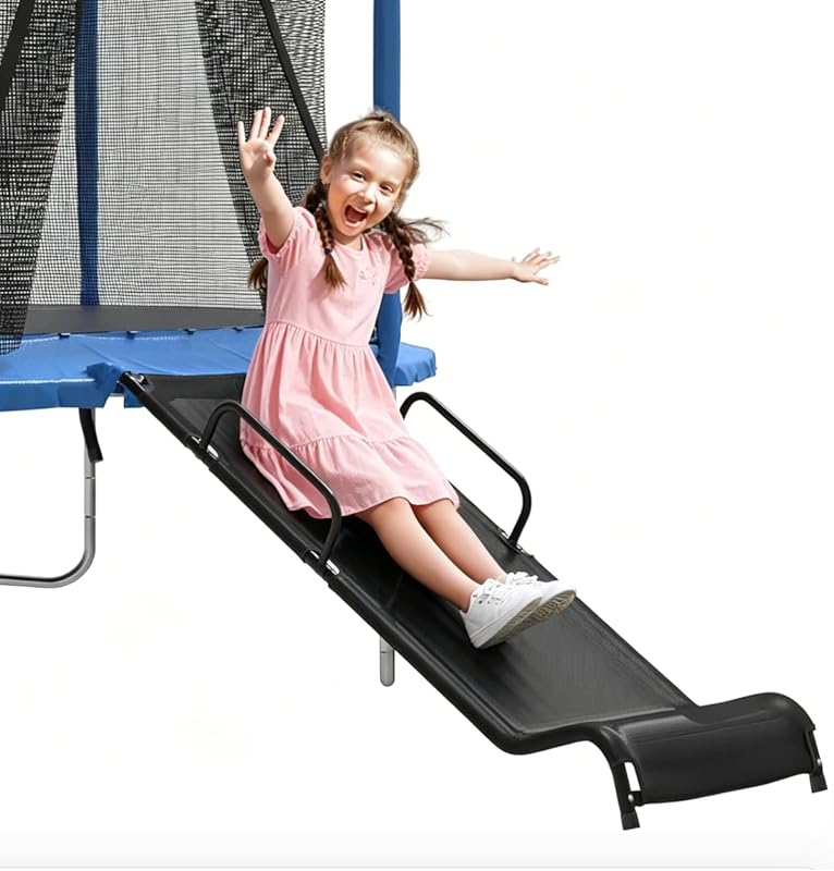 Corredera de trampolín universal de 60" * 20" con 2 mangos plastificados de hierro Buffer inferior Escalera de seguridad de tela resistente al desgaste para niños y niños pequeños
