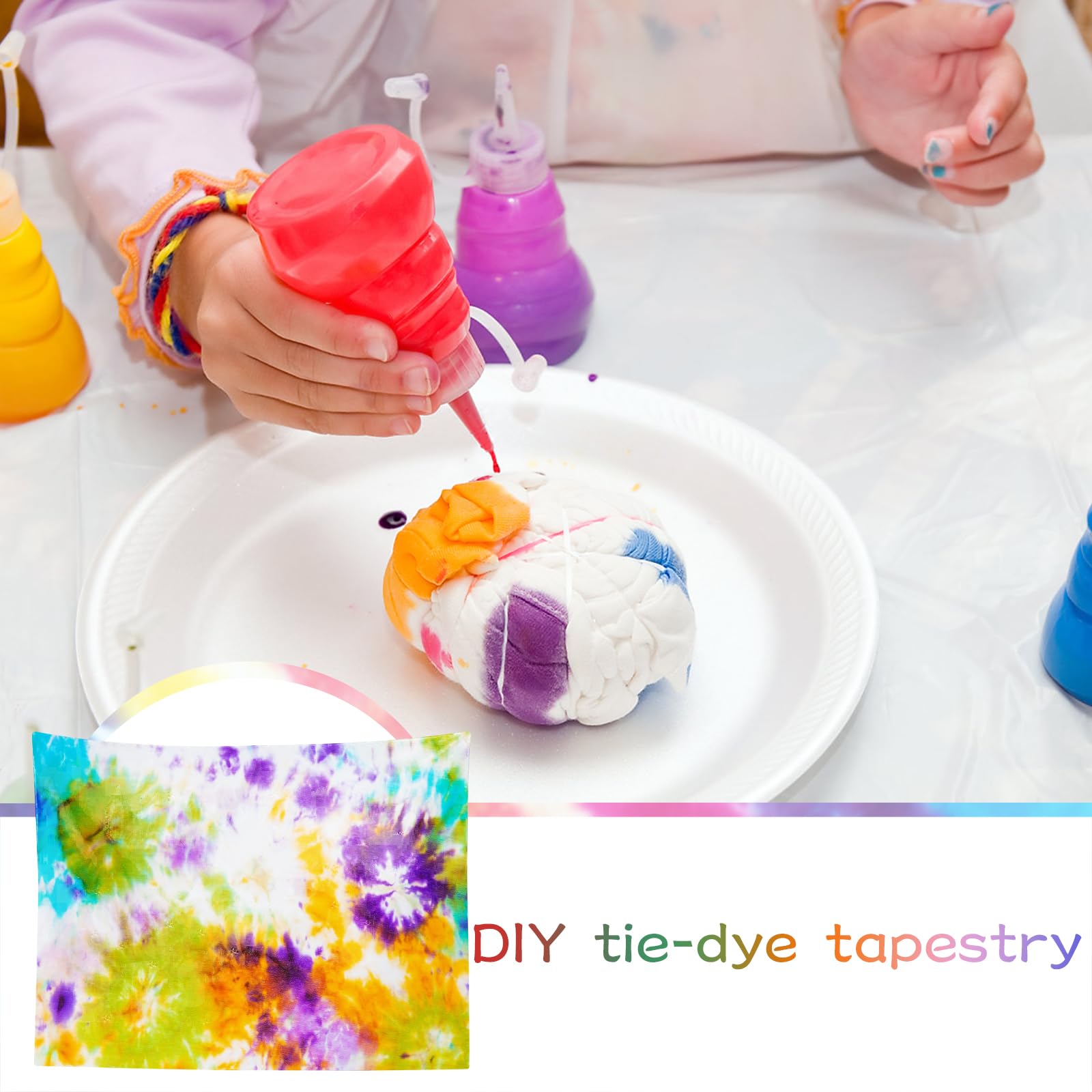 Jippedea Plain White Tapestry for Tie Dye,Blank Cotton Cloth for DIY Tapestry Tablecloths,39.4x63 Inch Bedroom Wall Hanging Tie Dye White Blanks Tapestry (1)