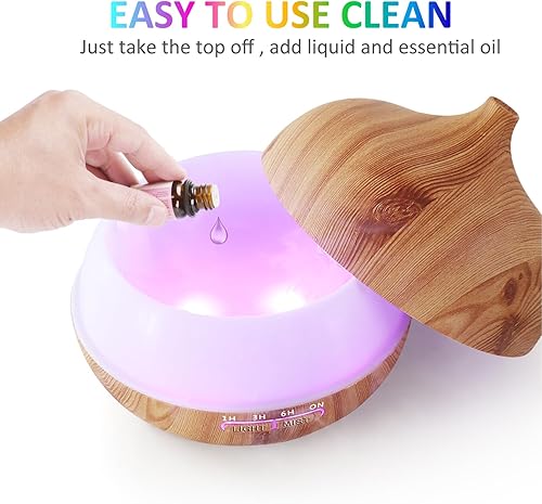 Miniatura 6 de Difusor de aceite esencial con altavoz Bluetooth, difusor de aroma de 13.5 fl oz, humidificador difusor de aromaterapia con 4 temporizadores sin