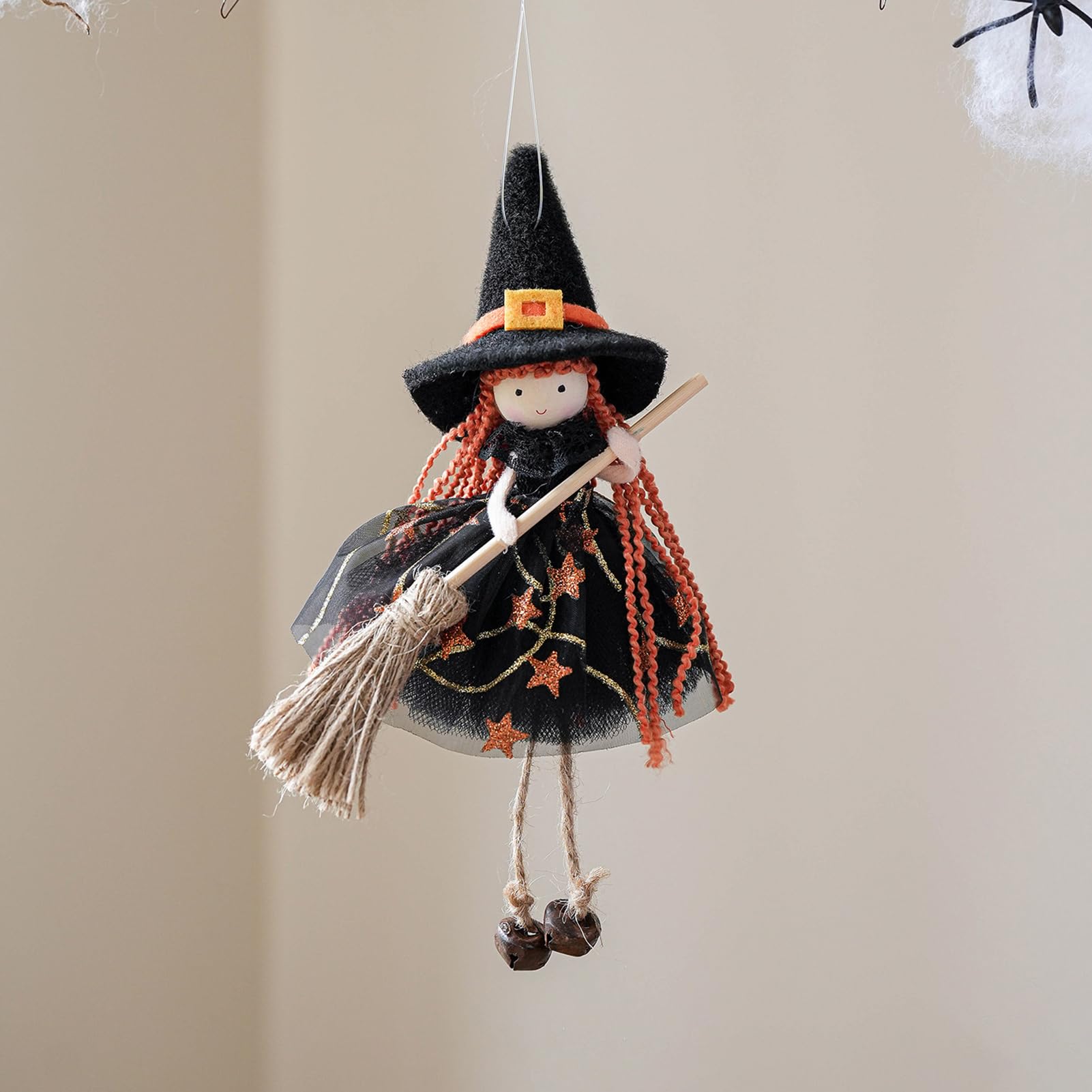 Muñeca Bruja de Cocina para la Buena Suerte | Adorno Colgante de Muñeca de Bruja | Figura Coleccionable de Decoración Colgante Escalofriante para Interior Exterior Jardín Pared Ventana Hogar