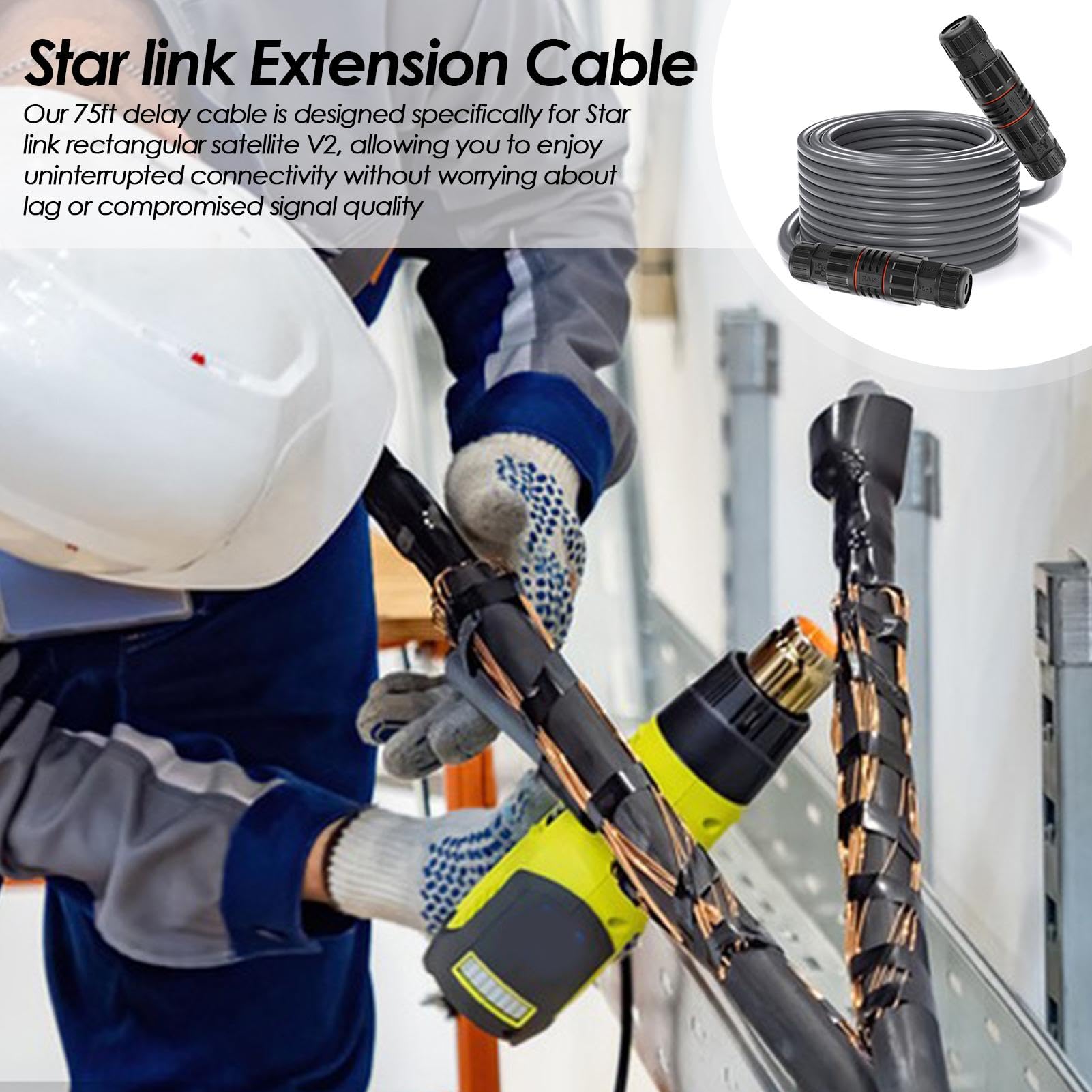 Rallonge de câble Ethernet de 75 Pieds – Câble de Rechange pour étendre Les câbles réseau existants, Prend en Charge Le protocole 1000 M, Vitesse de de données élevée pour Les câbles usés ou