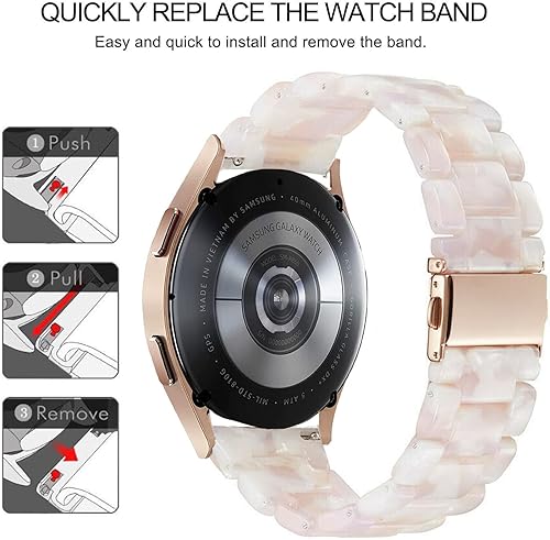 Vista 72 de Correas compatibles con Samsung Galaxy Watch 7 / FE / 6/6 Classic / 5/5 Pro / 4/4 Classic / 3 de 1.614 in / Huawei GT3 de 1.654 pulgadas, 0.787