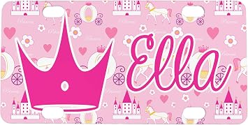 YouCustomizeIt Personalized Princess Carriage Mini/Bicycle License Plate 4 Holes