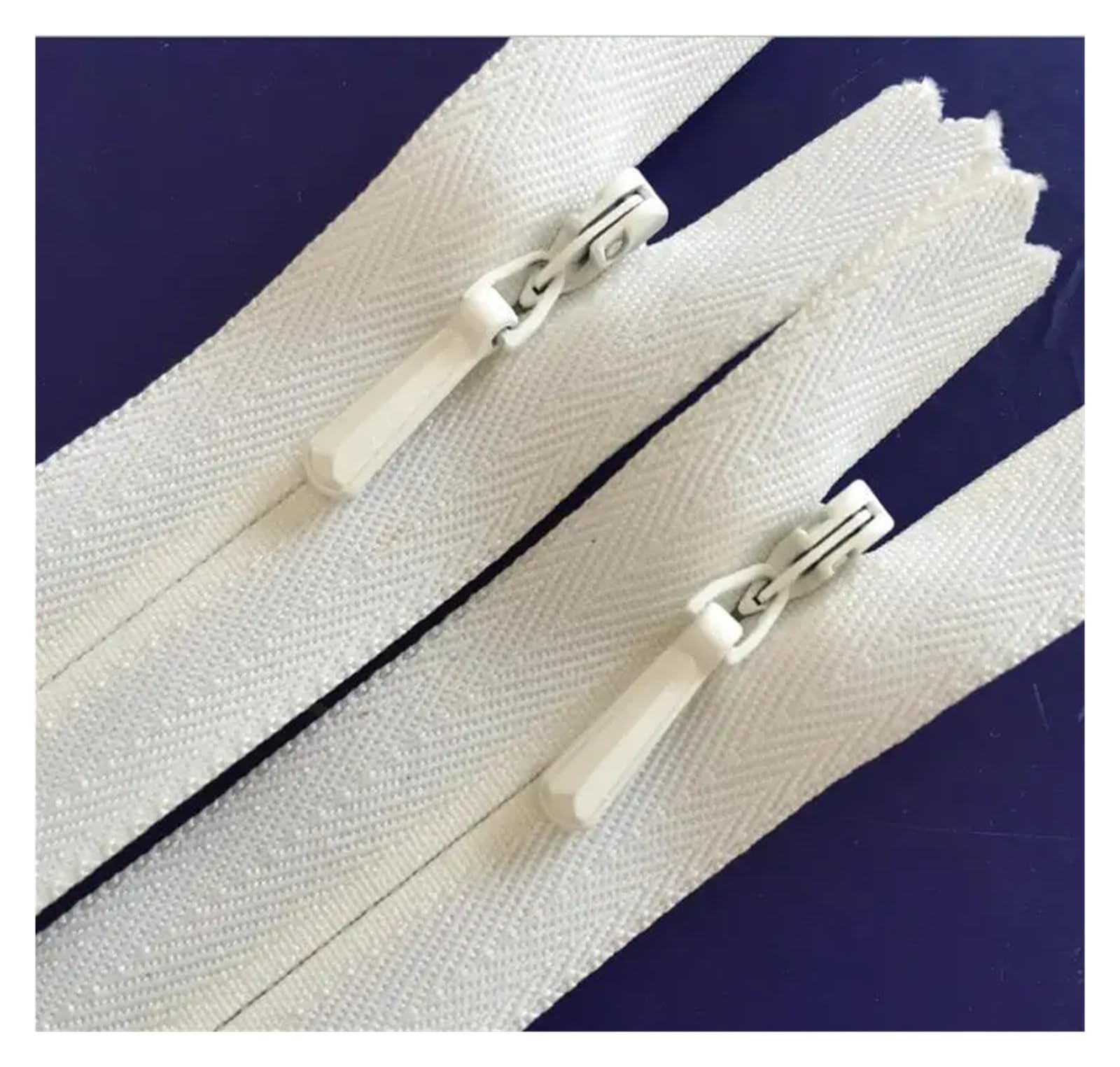 Unsichtbarer Reißverschluss 10 teile/los 3# Unsichtbarer Reißverschluss 25-60 cm Schwarz Weiß for Kleid Rock Reißverschlüsse for Nähen(WHITE,60CM)