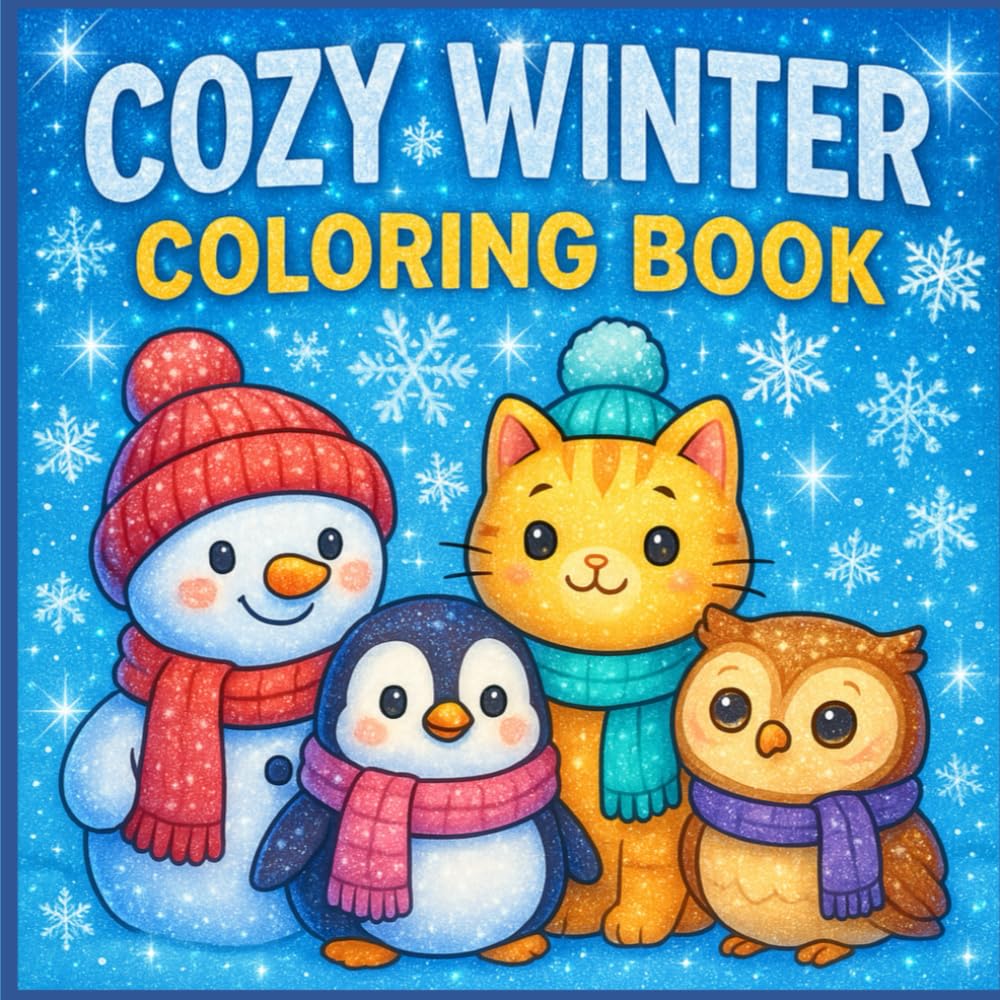 Cozy Winter Coloring Book: Easy & Bold Coloring Pages for all ages (Cozy Series)