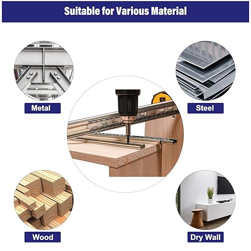 Miniatura 6 de 180 tornillos autoperforantes de acero inoxidable 410 tornillos autorroscantes para metal 5 tamaños de 12 pulgadas a 1-12 pulgadas kit surtido de