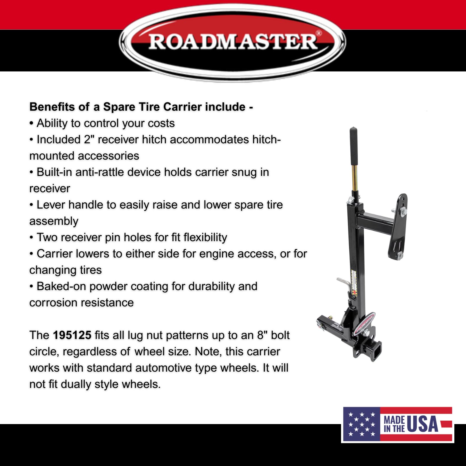 本 vb-6  No.2 Amazon.com: Roadmaster 195125 Spare Tire Carrier with 2