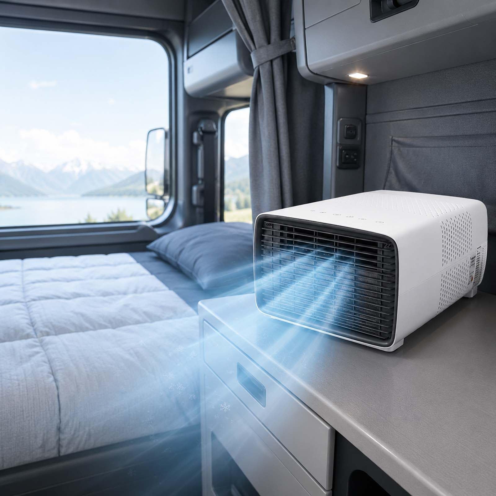 QFGain Compact Portable AC, 2700 BTU for Tent, RV, Truck and Car