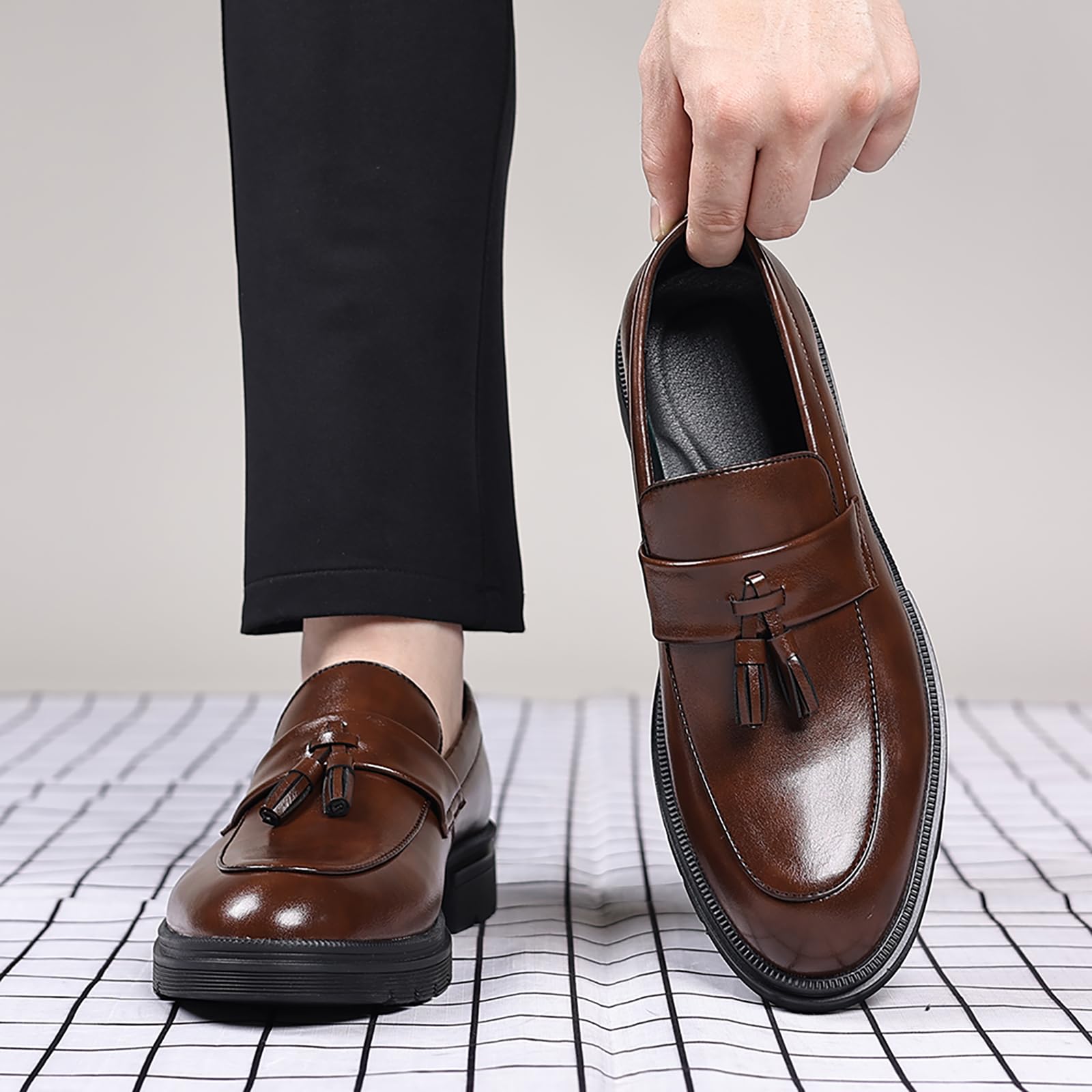 Mocasines De Vestir para Hombre con Borla, Zapatos Formales Tipo Penny para El Trabajo