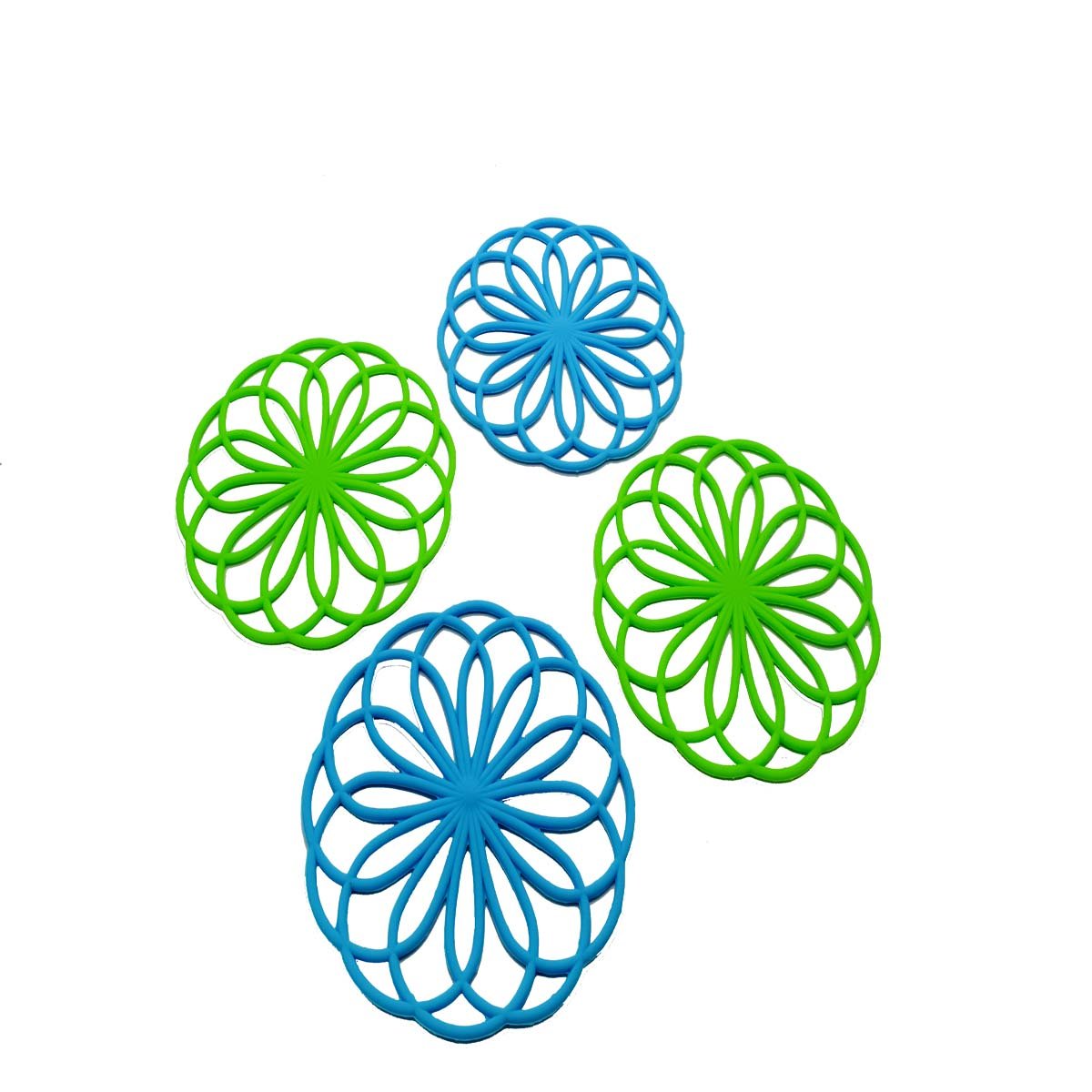 Snyter - Flexible Round Shape Silicone Hot Pad, Dining Table Coaster - Pack of 4