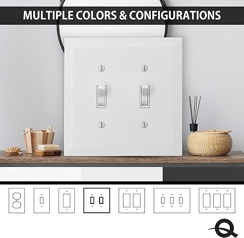 Miniatura 35 de Questech Cubiertas de tomacorrientes, placas de pared dúplex individuales, placas de interruptor de 1 banda, tamaño estándar, cubiertas de toma