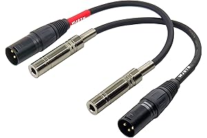 XLR 3-pin Male to Stereo 6.35 mm wjstn TRS''Female Adapter Cable.
