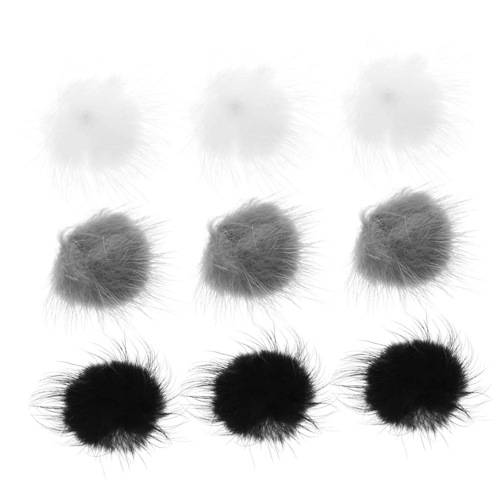 minkissy 12pcs Fluffy White Balls for Nails with Removable Fasteners Nail Art Decor Accessory for Manicure Diy