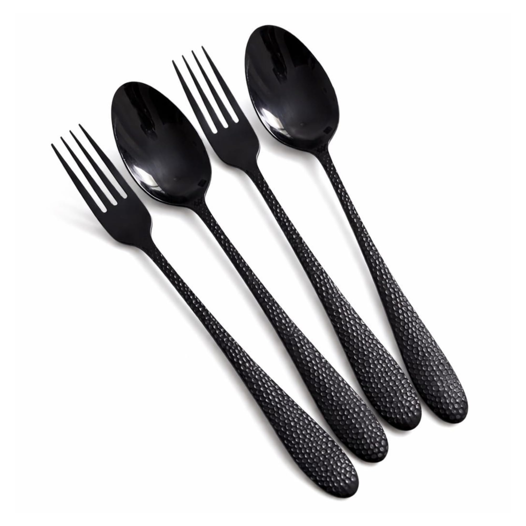 Matte Black Spoon & Fork Set - Stainless Steel Cutlery -13 Matte Black Spoon & Fork Set - Stainless Steel Cutlery -13