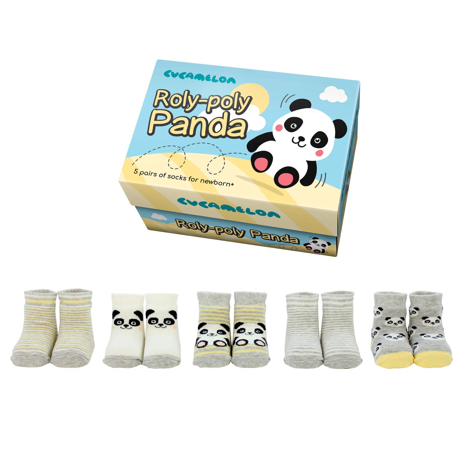 Newborn Baby Socks Baby Shower Christening Gift Roly-Poly Panda Cucamelon Socks