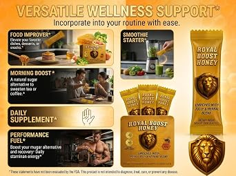 Royal Boost Honey with Royal Jelly & Ginseng, 24 Sachets x 10g