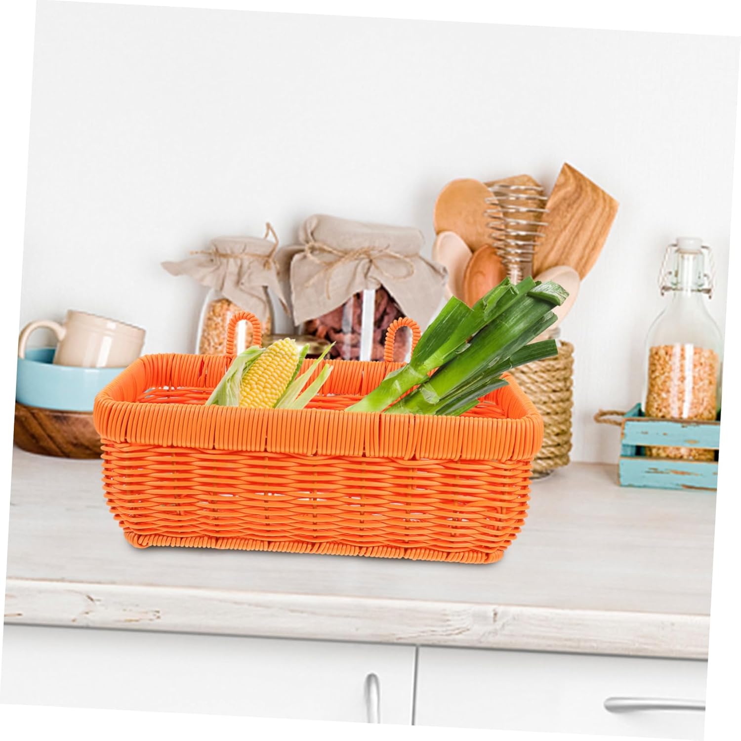 Ciieeo 3pcs Hanging Kitchen Baskets Woven Storage Baskets for Fruit and Vegetables Wall Decor