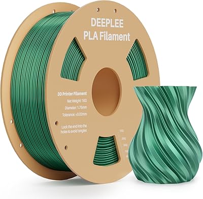 15 – DEEPLEE Silk PLA 3D Printer Filament 1.75mm 1kg, Silk Holly Green PLA, Dimensional Accuracy +/-0.02mm, Smooth & Shiny Texture, Multi Color 3…