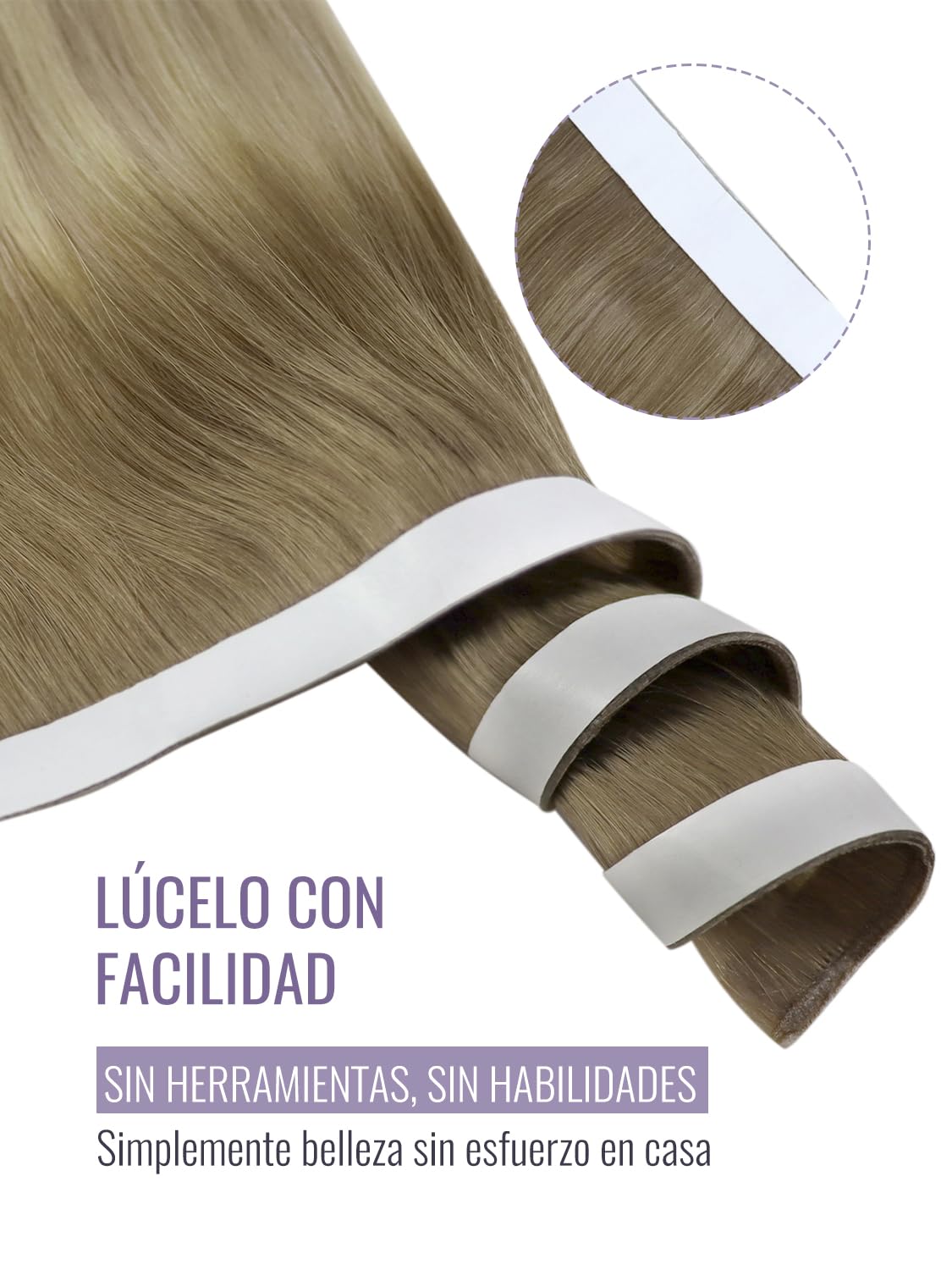 Fshine Extensiones Adhesivas Pelo Natural Extensiones de Cabello 14 Pulgadas 35CM 50g Rubio Dorado Highlight Rubio Claro 20PCS Cabello Humano Color 16P22 Color 16P22 — view 57