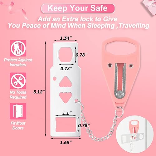 Miniatura 4 de Cerradura de puerta portátil de seguridad para el hogar, cerraduras de bloqueo de viaje para seguridad y privacidad adicionales, perfectas para
