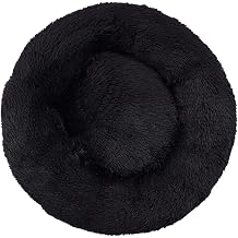 XJHKG Pet Dog Bed Comfortable Donut Dog Kennel Ultra Soft Washable Dog and Cat Cushion Bed Winter Warm Doghouse Color Black, Size 60CM
