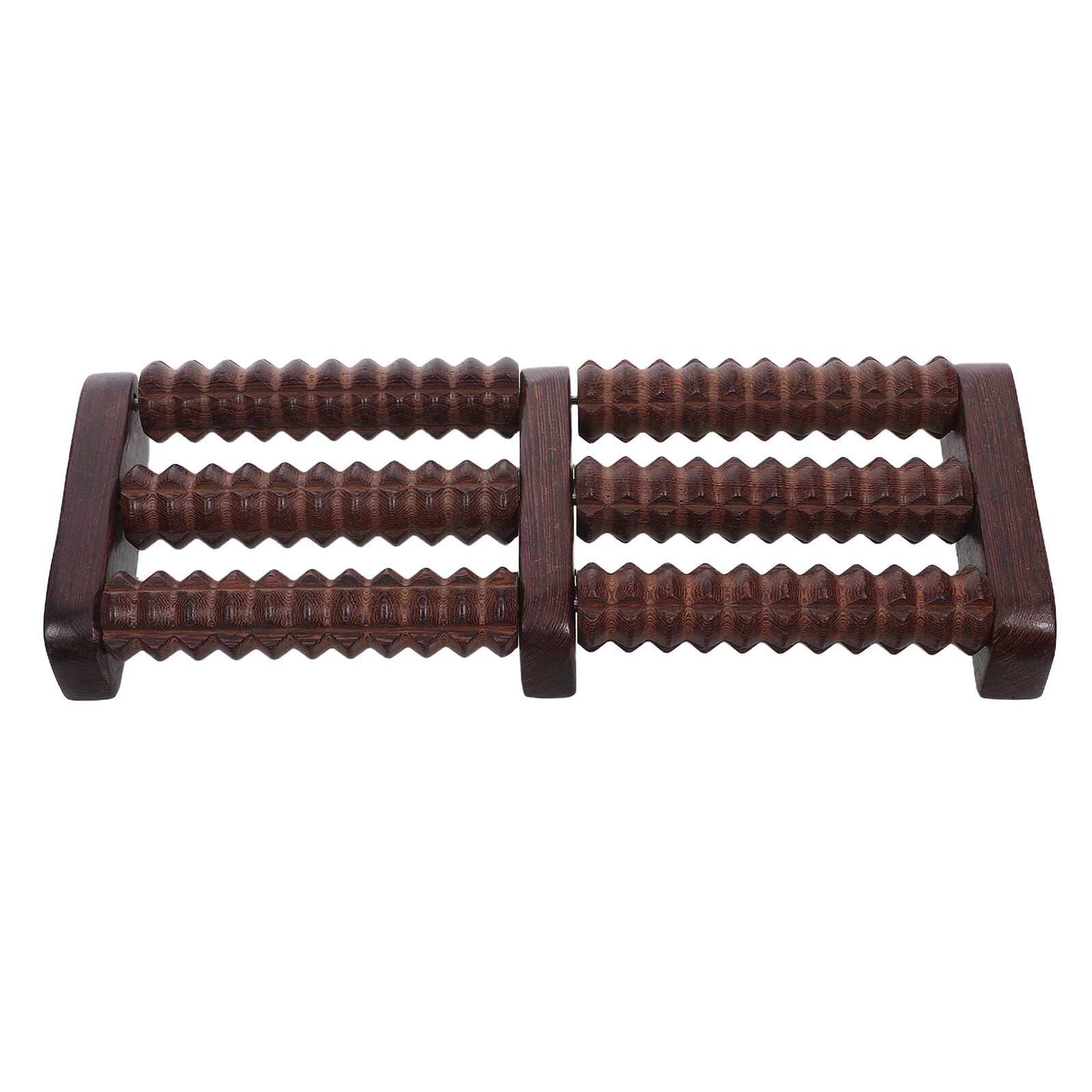 Healvian Rullo Massaggiatore per Piedi in Legno 3 File di Ruote Sagomate Massaggio Trigger Point Plantare Strumento Portatile per Sollievo Muscolare e Riflessologia Adatto per Uso a