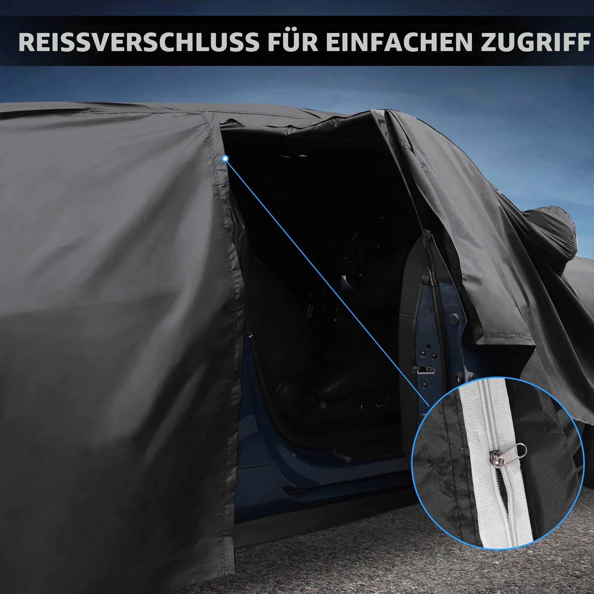 A ABSOPRO Autoabdeckung Für Mercedes-Benz V-Klasse 14-21 1 STK | Schwarz, PEVA, Spunlace-Baumwolle, Outdoor, Wasserdicht, Winddicht, Sonnenschutz, Regenschutz, Schneeschutz