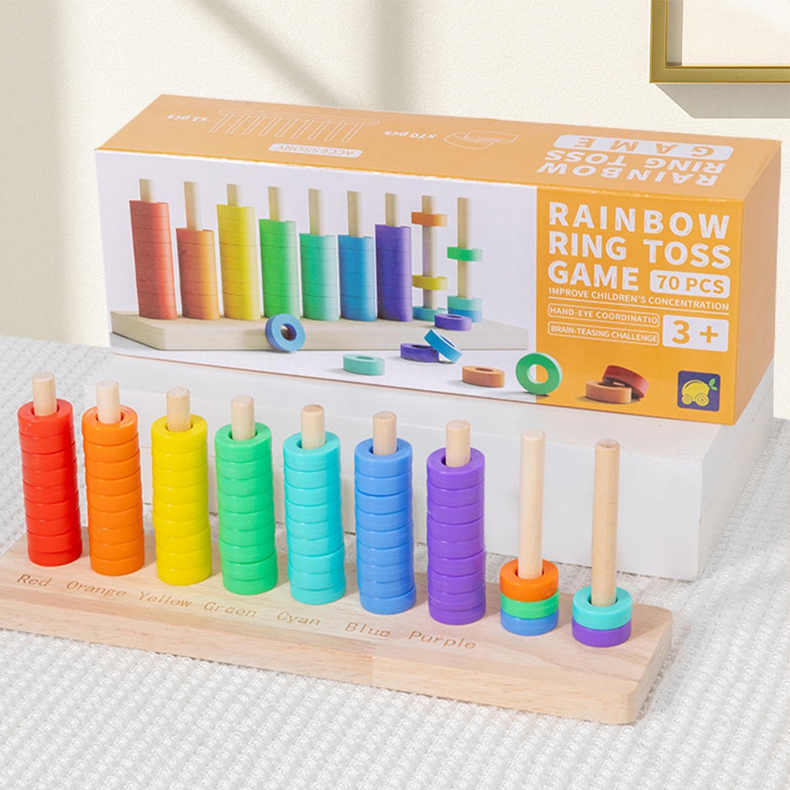 Générique de Tri - Anneaux Arc-en-Couleurs et Activités Sensorielles | De Tri Et Empilage pour Maternelle,pour Filles Garçons Voyage École Maternelle Salle