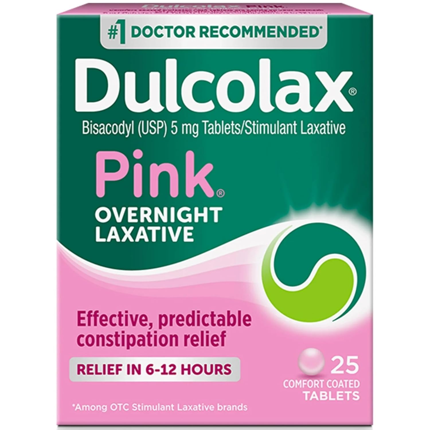 Dulcolax Comprimido Estimulante Rosa para Mulheres - 150 Comprimidos (Pacote com 6) para Alívio da Constipação