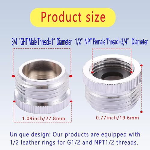 Miniatura 3 de Adaptador de manguera macho de 12 NPT hembra a GHT 34 macho de latón roscado, conector de manguera, acoplador de manguera, adaptador de manguera de