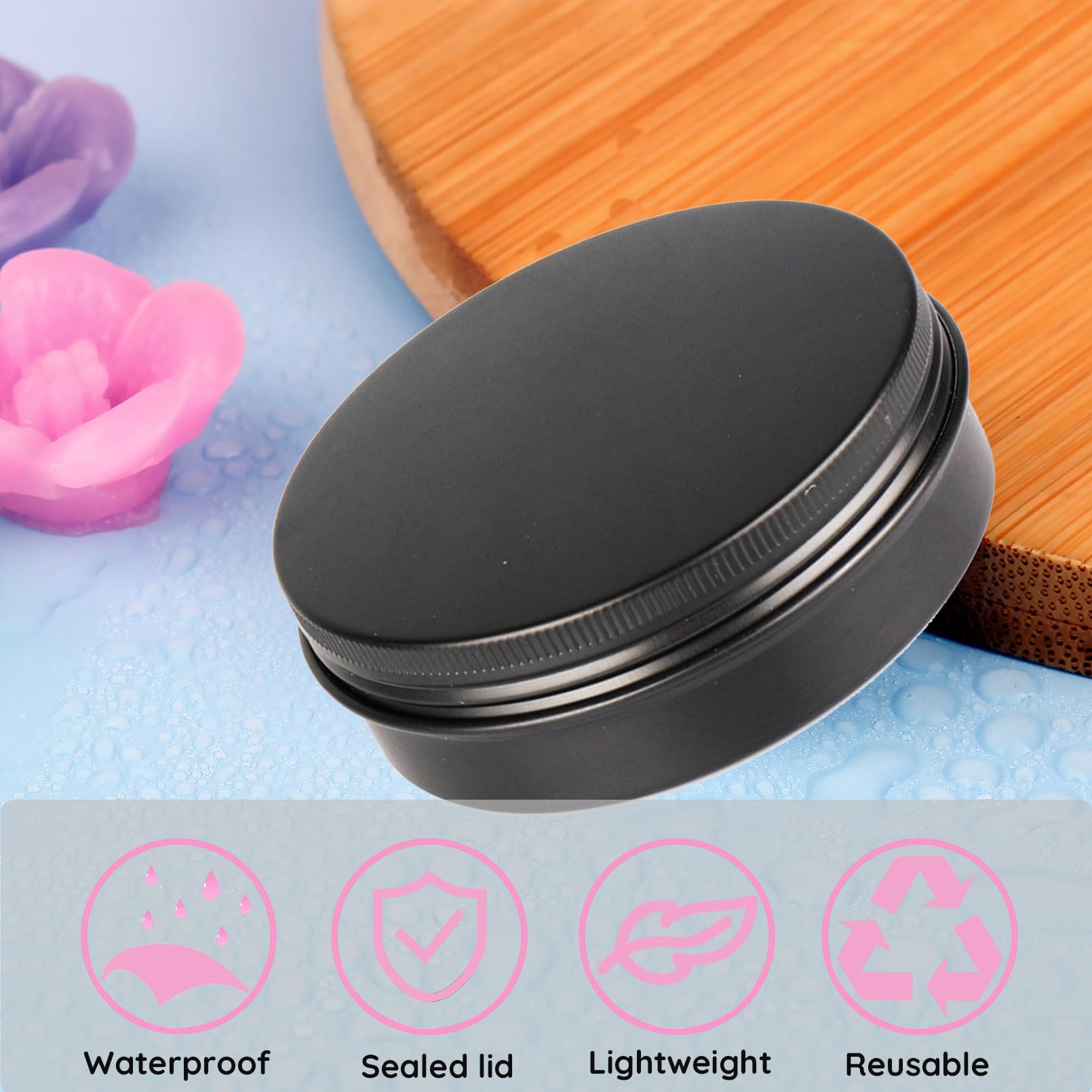 50 Stück 100ml Aluminium Dose mit Schraubdeckel Matt Schwarz 83mm x 28mm Leer Runde Aludose Alu Tiegel Schraubdose Cremedose Kosmetikdose für Salben Kerzen DIY Aufbewahrung