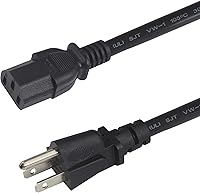 Vista 1 de Cable de alimentación de repuesto para monitor, paquete de 2 cables de alimentación para computadora de 3 pies, conector NEMA 5-15P a IEC C13, cable