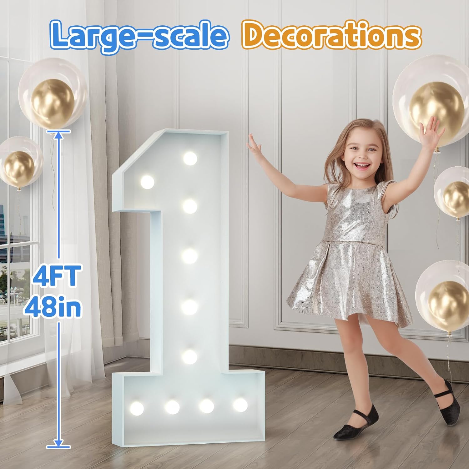Marquee Numbers 4 Feet Tall: Large 20th Birthday Decorations for Her Him 4FT Light Up Numbers White Anniversary Party Decor Big Backdrop Foam Cardboard Number 20 - Image 7