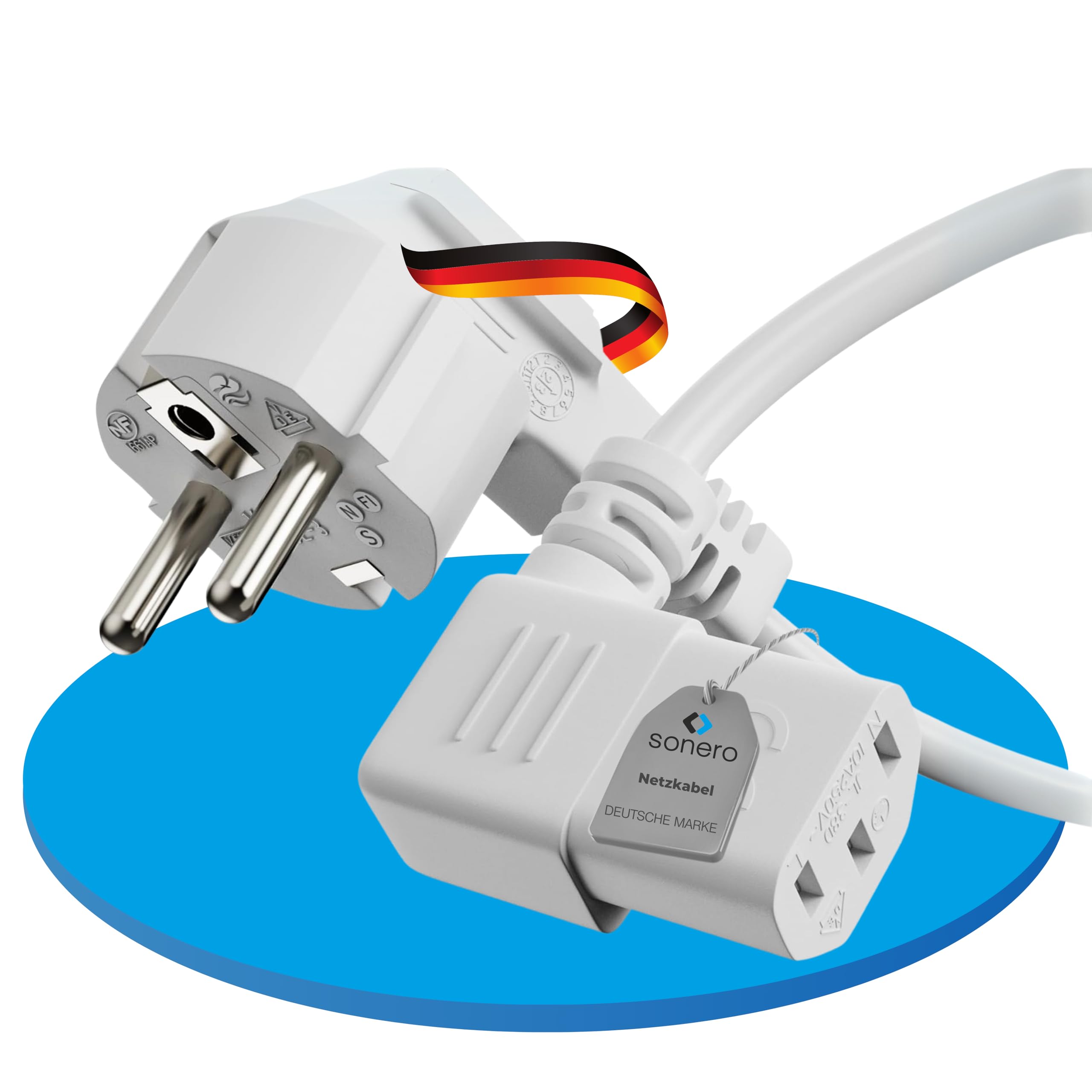 Cable Alimentation Coudé à 90° C13 Contact De Protection De Câble Type F (CEE 7/4) Vers Prise C13,pour Ordinateur,TV,Moniteur. - Informatique