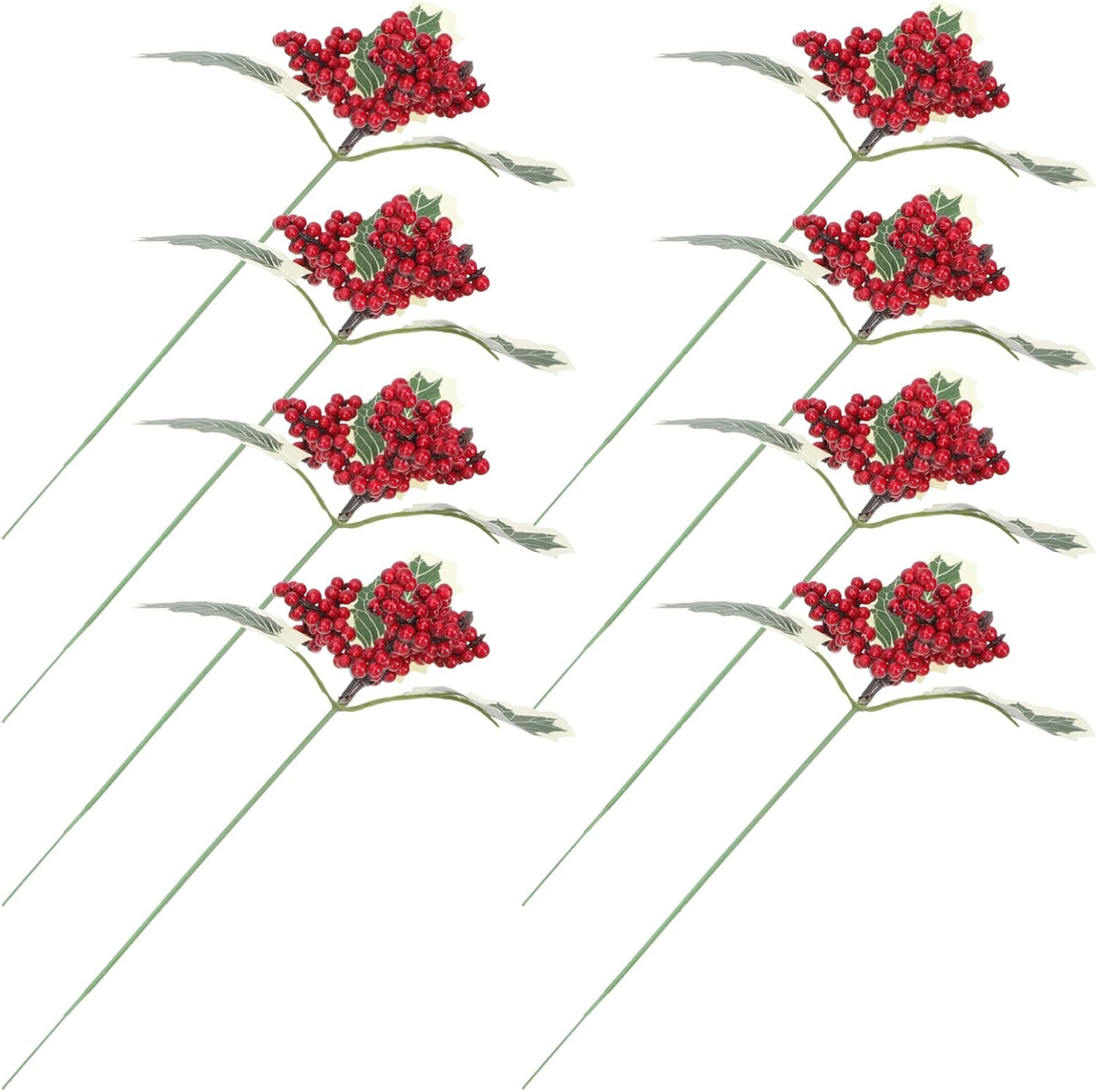 YYZKYTO Fake Flowers Bulk Artificial Tree Branches 12Pcs Christmas Holly Berry Branches Red Berry Twigs Xmas Artificial Berry Stems Nativity Ornaments Nativity Ornaments Commemoration Day